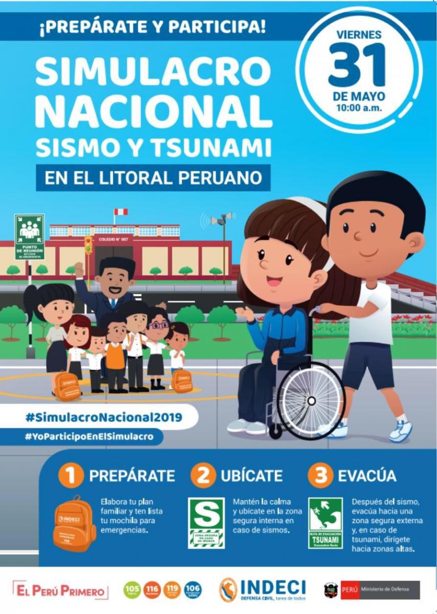 PREPARATE Y PARTICIPA EN EL SIMULACRO DE SISMOS, ESTE 31 DE MAYO DEL 2019